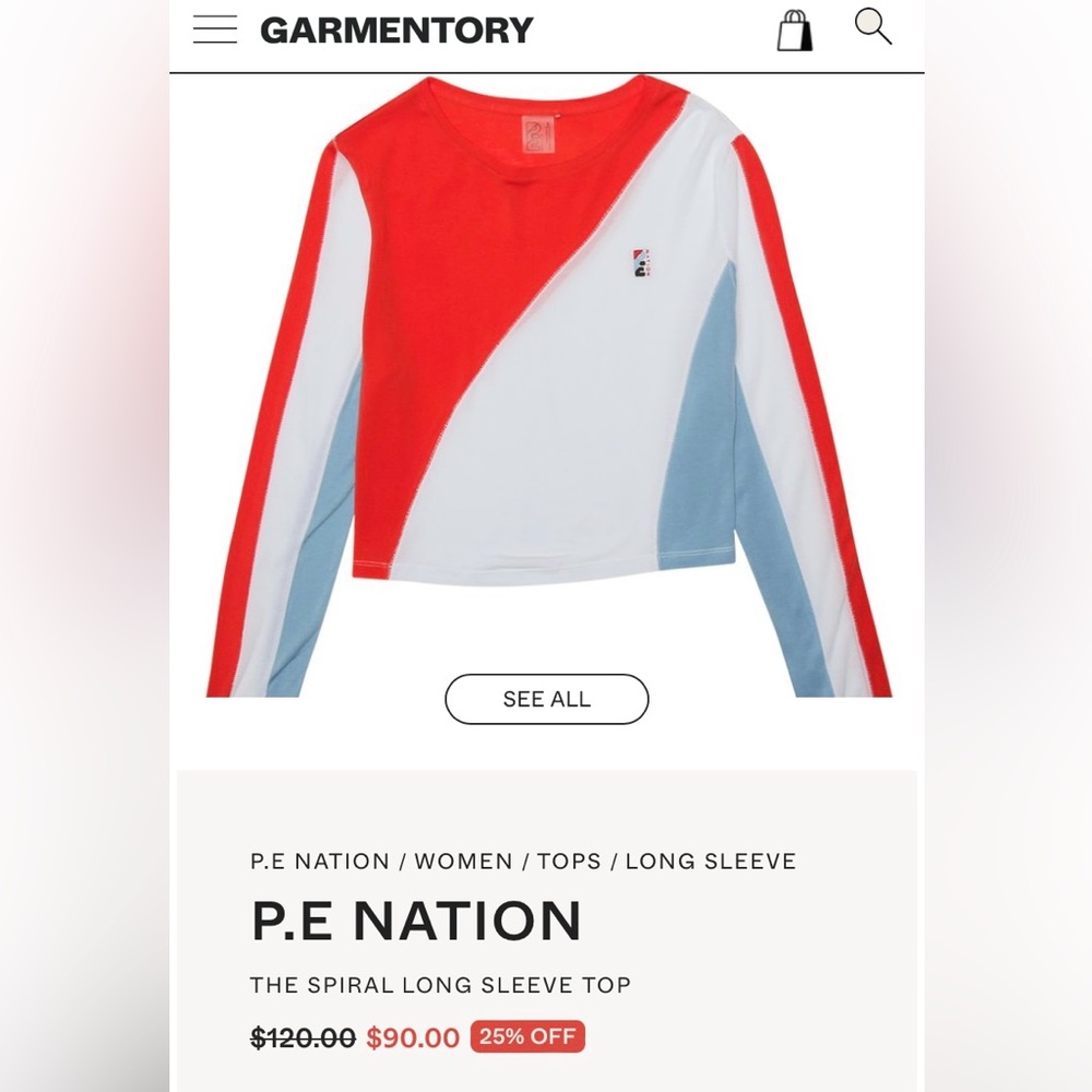 P.E. Nation long sleeve spiral shirt